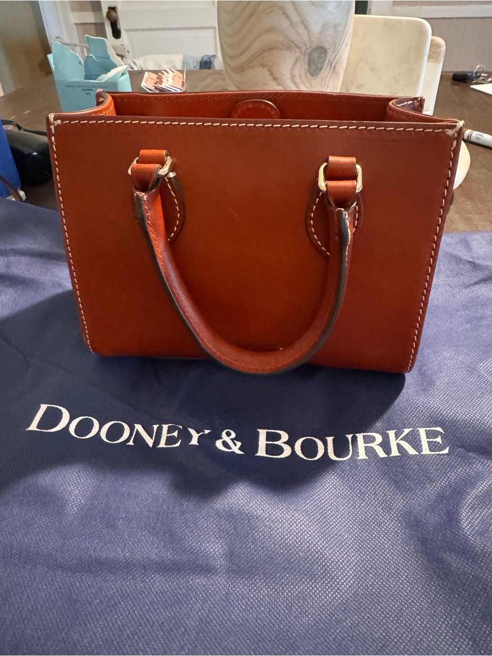 Dooney & Bourke Chestnut Brown Belmar Mini Janine Satchel - Picture 5 of 6